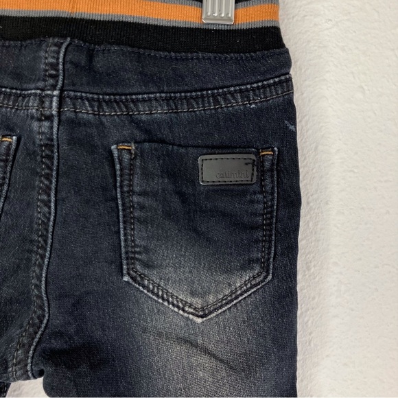 NWT Catimini jeans black denim knit elastic waist pull on size 9 months - Picture 10 of 12
